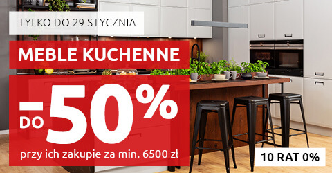 Meble kuchenne do -50% przy ich zakupie za min. 6500 zł w Black Red White. Sprawdź!